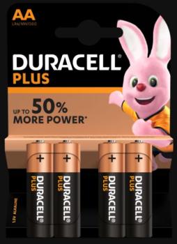 DURACELL PLUS AA Batterien/ 4 Stück pro Packung